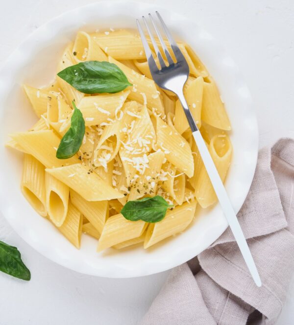 Penne pasta with parmesan cheeswe