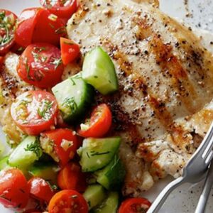 chicken-with-tomato-and-cucumber-salad