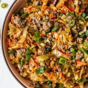 ground beef egg roll bowl