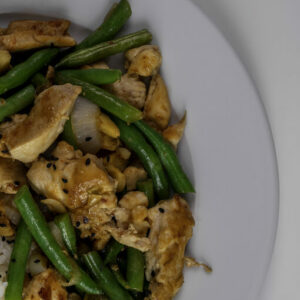 chicken fried rice with green beans