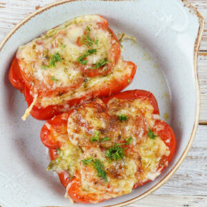 low carb parmesan chicken stuffed peppers