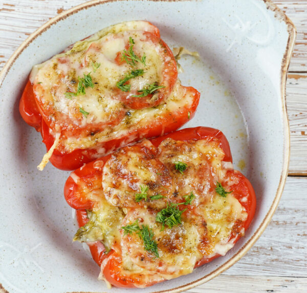 low carb parmesan chicken stuffed peppers