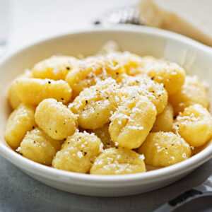 buttered gnocchi with cheese
