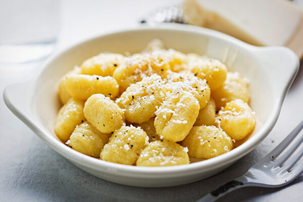 buttered gnocchi with cheese