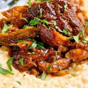 cider braised pork and grits