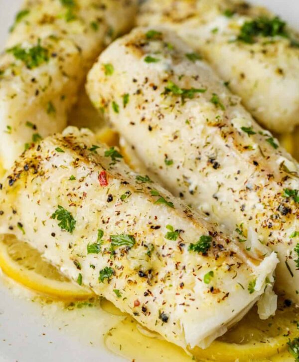 low carb garlic herb cod