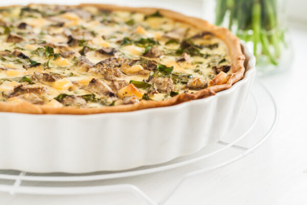 spinach mushroom quiche