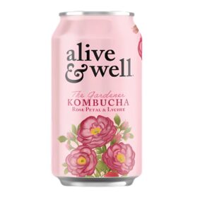 alive and well kombucha rose petal and lychee